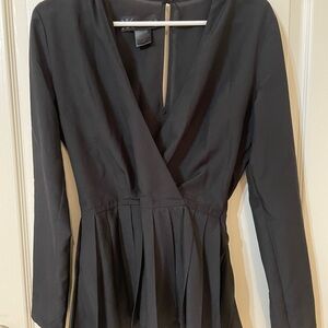 Elegant Black Long Sleeve Blouse